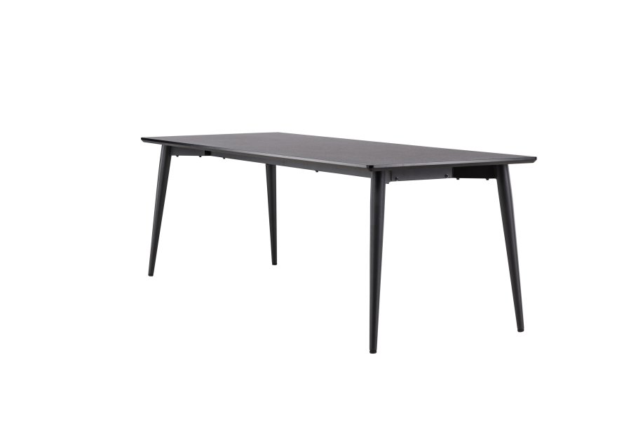 VENTURE DESIGN Ellis spisebord, rektangulr - sort MDF og stl ( 85x230)