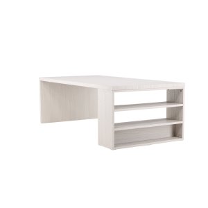 VENTURE DESIGN Mika matbord, med 2 hyllplan - vitkalkad MDF (110x230)