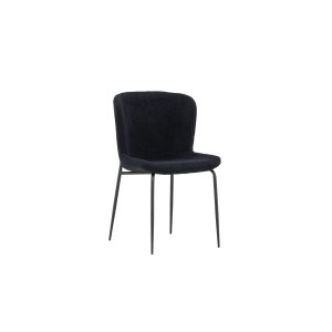 VENTURE DESIGN Modesto spisebordsstol - sort polyester bamsestof og sort stl