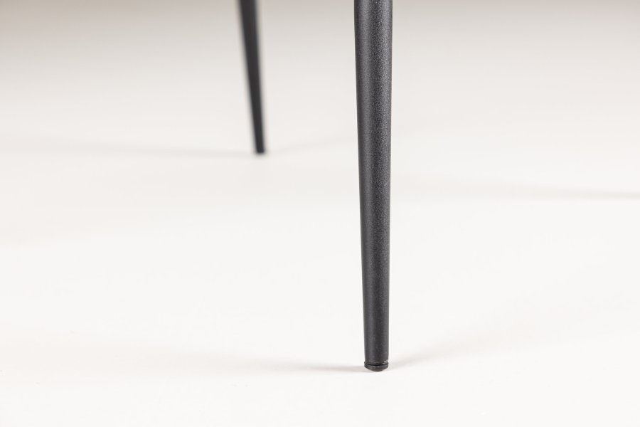 VENTURE DESIGN Modesto spisestuestol - sort polyester teddystoff og sort stl