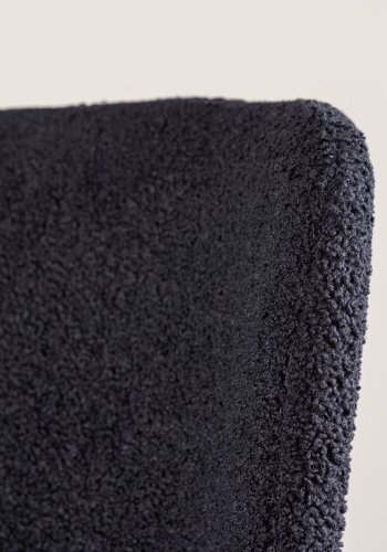 VENTURE DESIGN Modesto spisestuestol - sort polyester teddystoff og sort stl