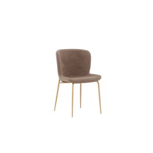 VENTURE DESIGN Modesto spisebordsstol - brun polyester bamsestof og mocca stl
