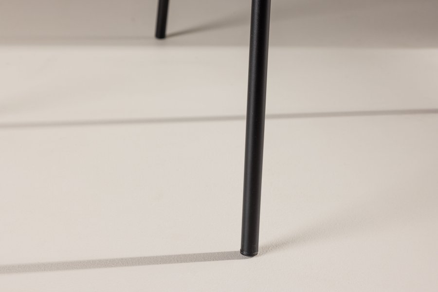 VENTURE DESIGN Chico Esszimmerstuhl – hellblauer Bouclé-Stoff und schwarzer Stahl