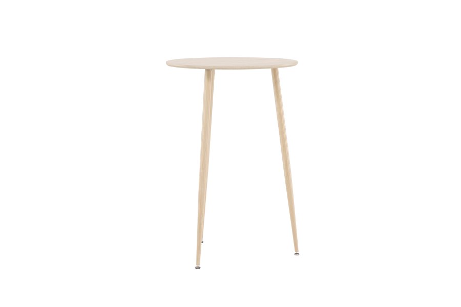 VENTURE DESIGN Plaza barbord, rundt - hvitkalket MDF og stl (70)