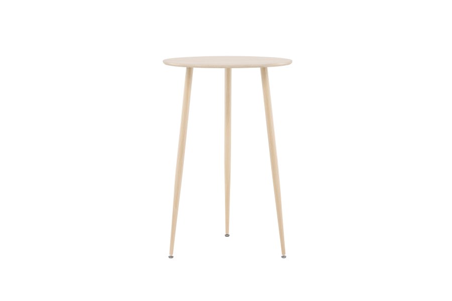 VENTURE DESIGN Plaza barbord, rundt - hvitkalket MDF og stl (70)
