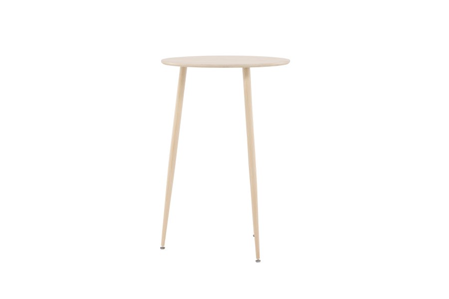 VENTURE DESIGN Plaza barbord, rundt - hvitkalket MDF og stl (70)