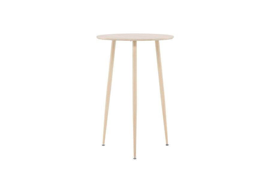 VENTURE DESIGN Plaza barbord, rundt - hvitkalket MDF og stl (70)