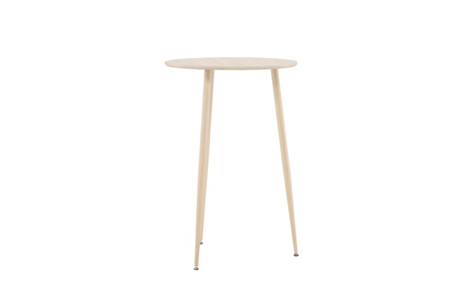 VENTURE DESIGN Plaza barbord, rundt - hvitkalket MDF og stl (70)