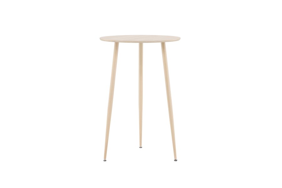 VENTURE DESIGN Plaza barbord, rundt - hvitkalket MDF og stl (70)