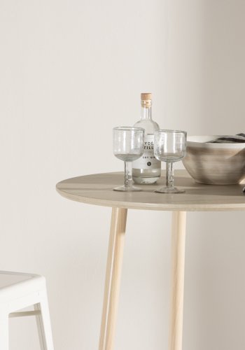 VENTURE DESIGN Plaza barbord, rundt - hvitkalket MDF og stl (70)