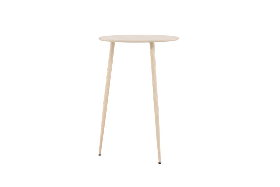 VENTURE DESIGN Plaza barbord, rundt - hvitkalket MDF og stl (70)