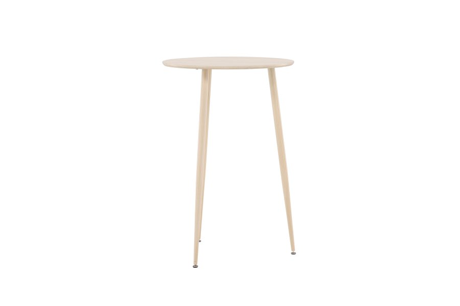 VENTURE DESIGN Plaza barbord, rundt - hvitkalket MDF og stl (70)
