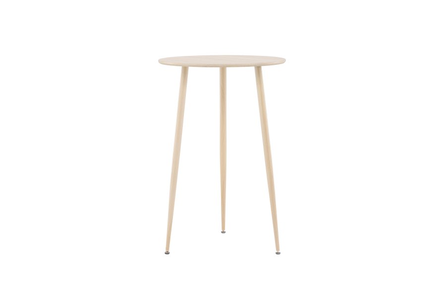 VENTURE DESIGN Plaza barbord, rundt - hvitkalket MDF og stl (70)
