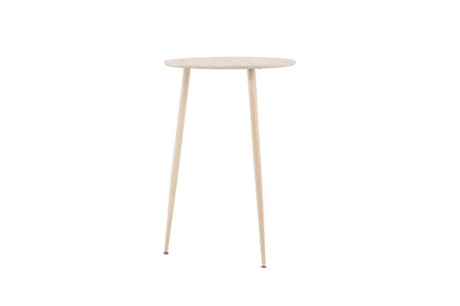 VENTURE DESIGN Plaza barbord, rundt - hvitkalket MDF og stl (70)