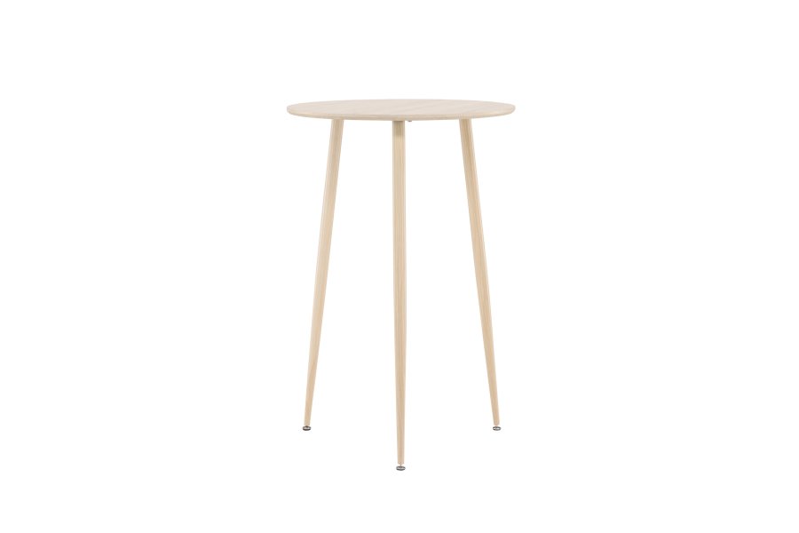 VENTURE DESIGN Plaza barbord, rundt - hvitkalket MDF og stl (70)