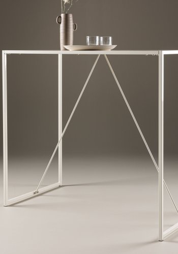 VENTURE DESIGN Brea Stehtisch, rechteckig – beige MDF und Stahl (60x120)