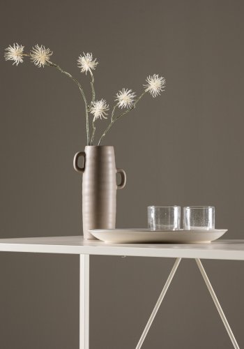 VENTURE DESIGN Brea Stehtisch, rechteckig – beige MDF und Stahl (60x120)