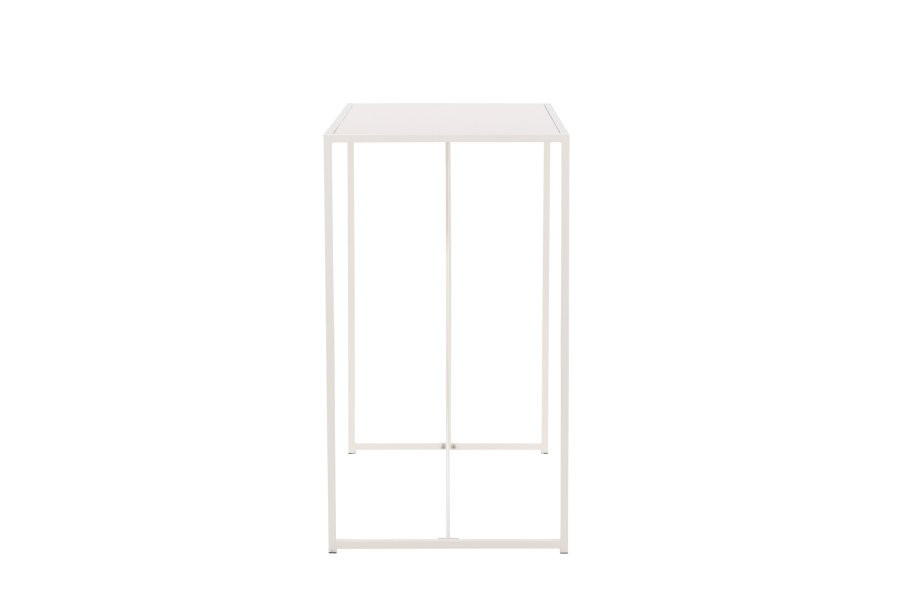 VENTURE DESIGN Brea Stehtisch, rechteckig – beige MDF und Stahl (60x120)