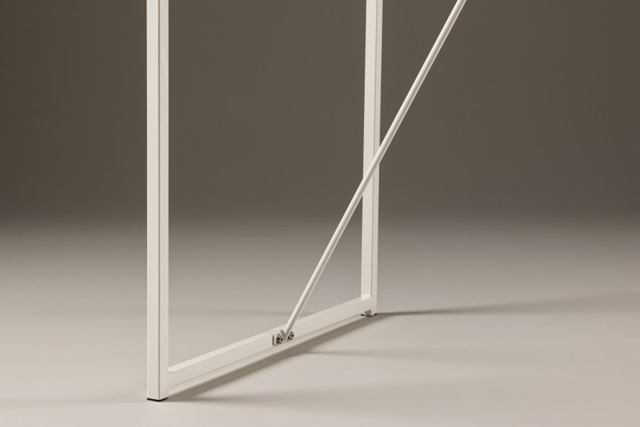 VENTURE DESIGN Brea Stehtisch, rechteckig – beige MDF und Stahl (60x120)