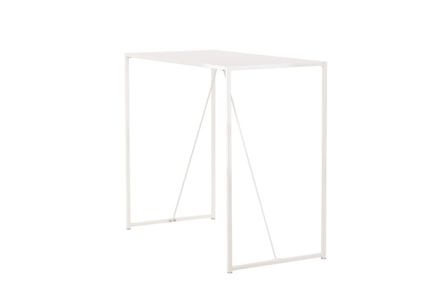 VENTURE DESIGN Brea Stehtisch, rechteckig – beige MDF und Stahl (60x120)