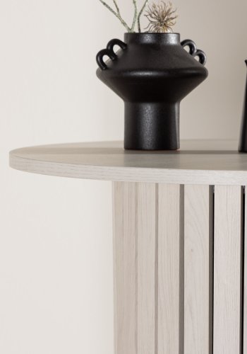 VENTURE DESIGN Hrn barbord, runde - hvidvasket MDF og stl (70)