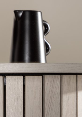 VENTURE DESIGN Hrn barbord, runde - hvidvasket MDF og stl (70)