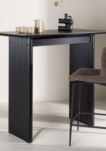 VENTURE DESIGN Vail barbord, rektangulrt - svart MDF (120x60)