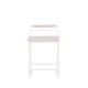 VENTURE DESIGN Opelika barstol, m. rygln og fodsttte - beige polyester fljl og hvid stl