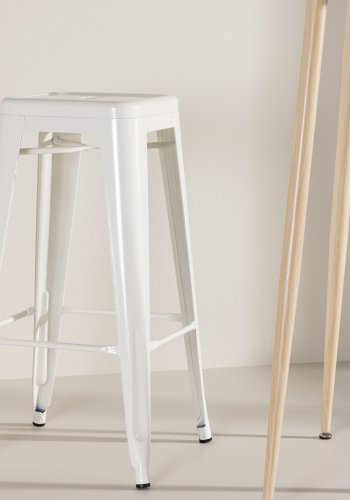 VENTURE DESIGN Tempe barstol, m. fotsttte - beige stl