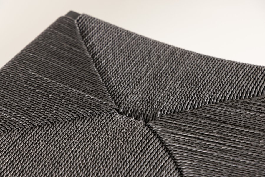 VENTURE DESIGN Polly barstol, m. fotsttte - svart tau og stl