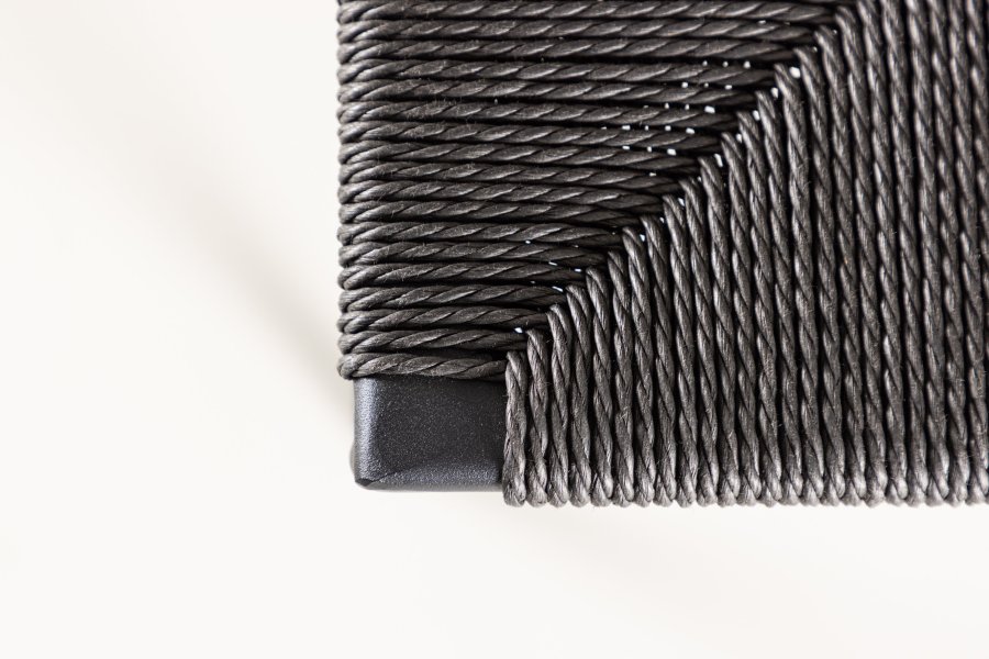 VENTURE DESIGN Polly barstol, m. fotsttte - svart tau og stl