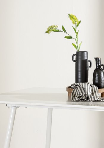 VENTURE DESIGN Silar spisebord, rektangulrt - hvit MDF og stl (90x180)