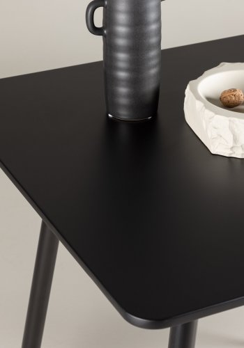 VENTURE DESIGN Polar spisebord, firkantet - svart MDF og stl (75x75)