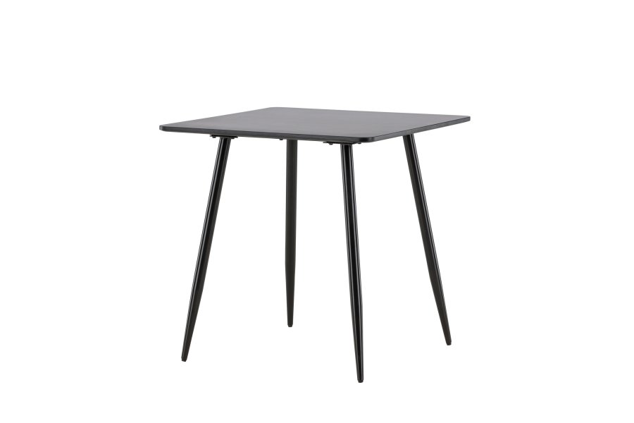 VENTURE DESIGN Polar spisebord, firkantet - svart MDF og stl (75x75)