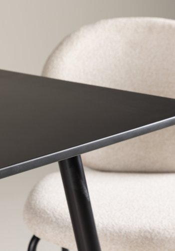 VENTURE DESIGN Polar spisebord, firkantet - svart MDF og stl (75x75)