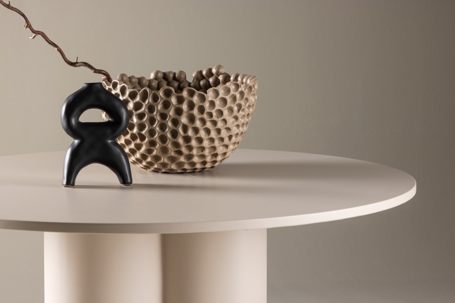 VENTURE DESIGN Olivia spisebord, rundt - beige MDF (110)