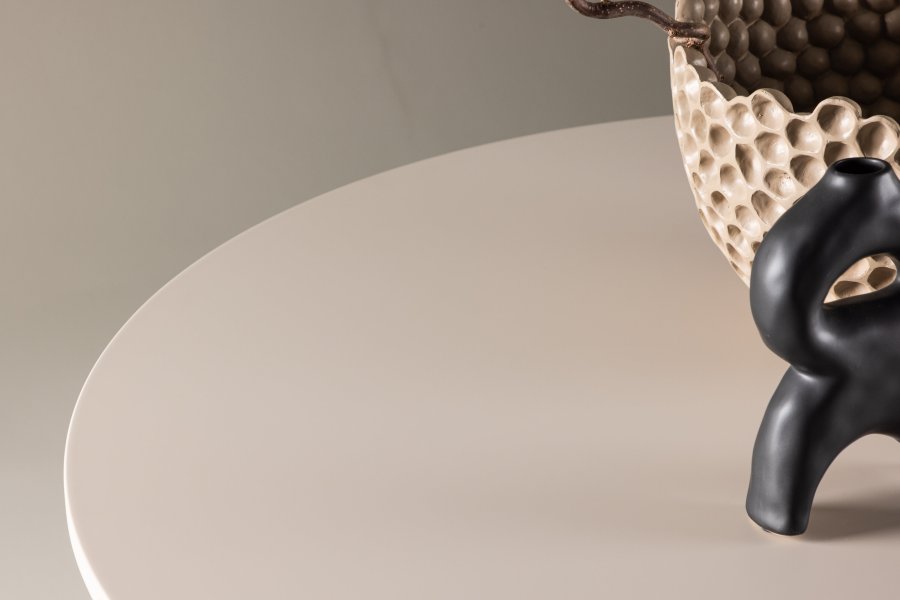 VENTURE DESIGN Olivia spisebord, rundt - beige MDF (110)
