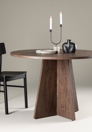 VENTURE DESIGN Bootcut spisebord, rundt - mocca MDF (110)