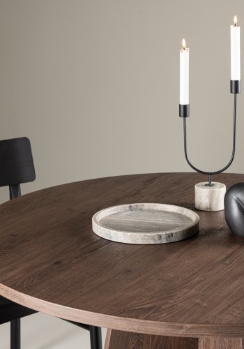 VENTURE DESIGN Bootcut spisebord, rundt - mocca MDF (110)