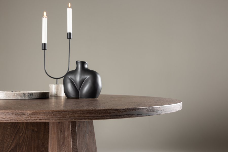 VENTURE DESIGN Bootcut spisebord, rundt - mocca MDF (110)