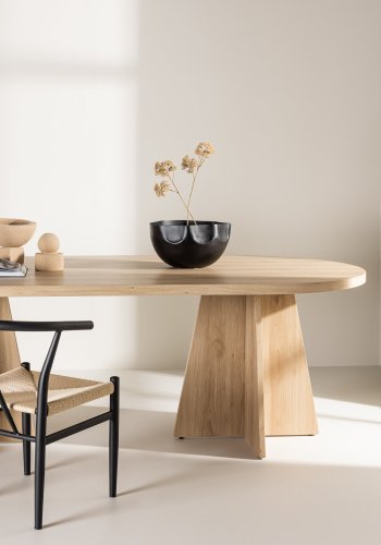 VENTURE DESIGN Bootcut Esstisch, rechteckig – weiß getünchtes 3D-Papier MDF (115x230)