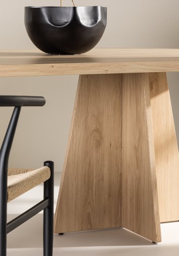 VENTURE DESIGN Bootcut Esstisch, rechteckig – weiß getünchtes 3D-Papier MDF (115x230)