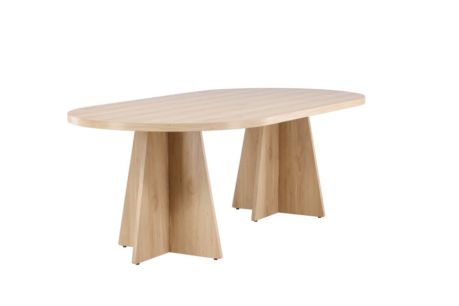 VENTURE DESIGN Bootcut Esstisch, rechteckig – weiß getünchtes 3D-Papier MDF (115x230)