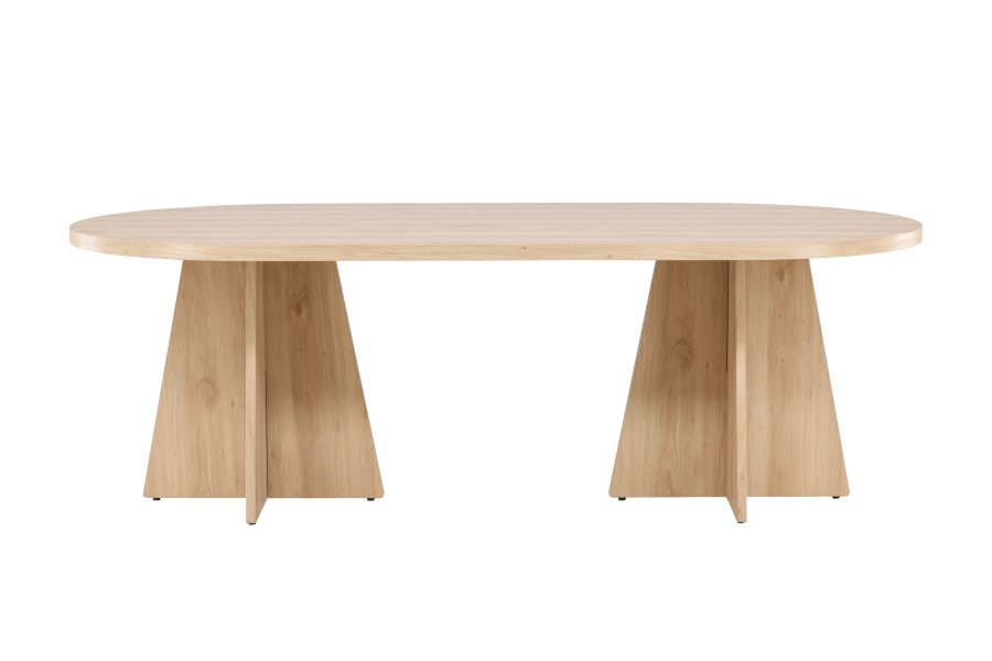 VENTURE DESIGN Bootcut Esstisch, rechteckig – weiß getünchtes 3D-Papier MDF (115x230)