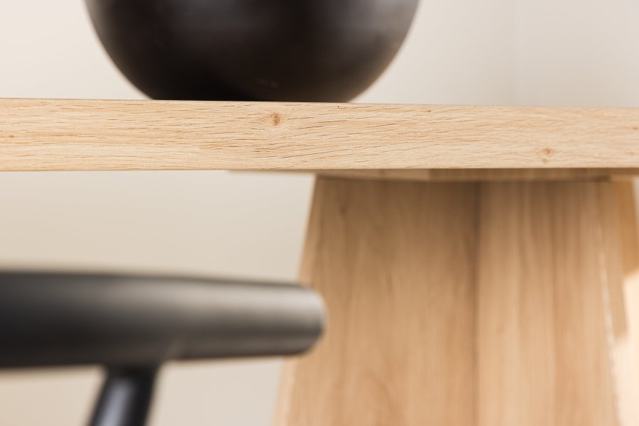 VENTURE DESIGN Bootcut Esstisch, rechteckig – weiß getünchtes 3D-Papier MDF (115x230)