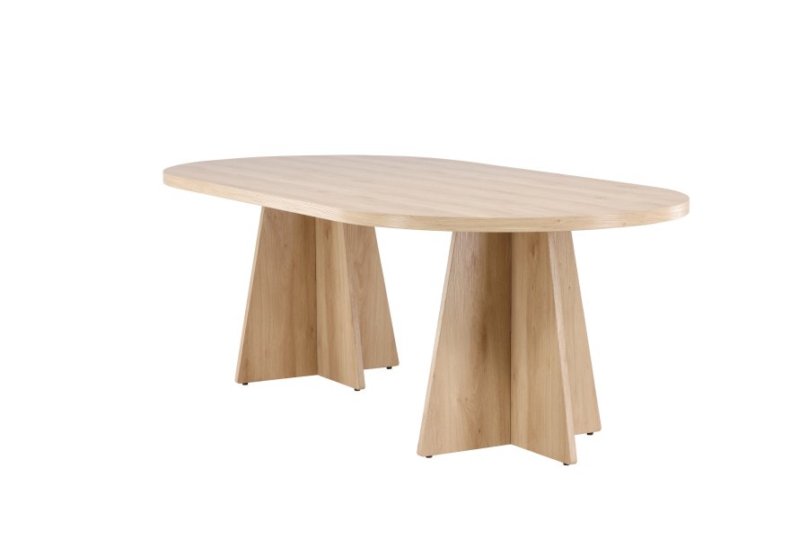 VENTURE DESIGN Bootcut Esstisch, rechteckig – weiß getünchtes 3D-Papier MDF (115x230)