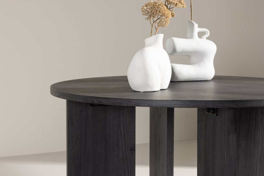 VIND COLLECTION Askerön salongbord, rundt - svart MDF (80)