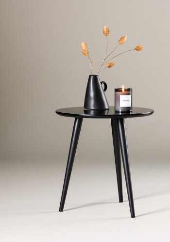 VIND KOLLEKSJON Askim sidebord, rundt - sort MDF og stl (48)