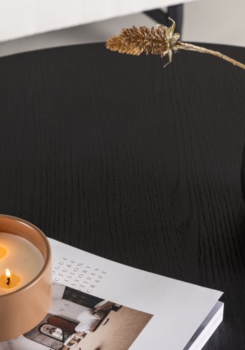 VENTURE DESIGN Bootcut Couchtisch, rund – schwarzes MDF (10)