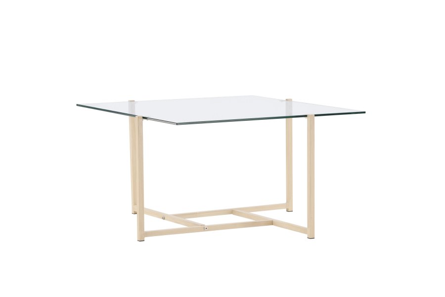 VENTURE DESIGN Hybrid salongbord, firkantet - glass og naturlig stl (80x80)